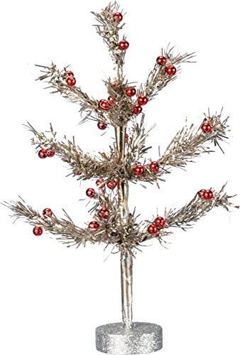 Primitives By Kathy Christmas Decor 6.75 inches x 6.75 inches x 10 inches Tinsel Tree