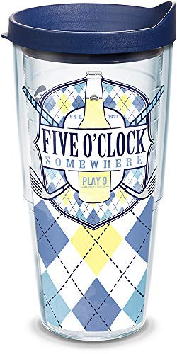 Tervis 1319217 Margaritaville - Play 9 Golf Insulated Tumbler with Wrap and Lid, 24 oz - Tritan, Clear