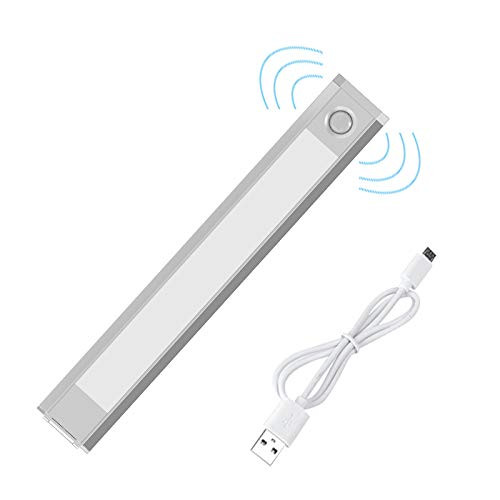Motion Sensor Closet Light, Wireless Rechargeable Under Cabinet LED Light, Wardrobe Cupboard Indoor Nightlights with Magnetic Strip, for Cabinet Kitchen Closet Stairs Hallway