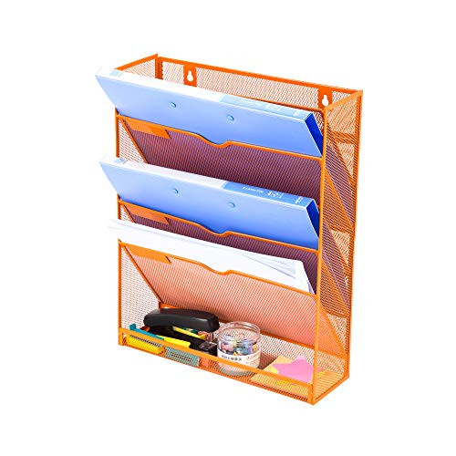 HGmart Mesh Desk Organizer 6 Layers Paper Holder Desktop File Letter Mail Document Sorter for Office or Home, Orange