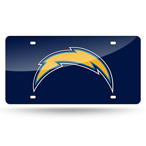 NFL Los Angeles Chargers Laser Inlaid Metal License Plate Tag
