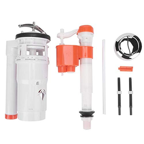 Toilet Flush Valve Connected Toilet Fittings Water Tank Drain Fill Valve Dual Flush Kit Converter Toilet Cistern Flush Push Button Replacement Kit Bathroom Accessories for One Piece Toilet
