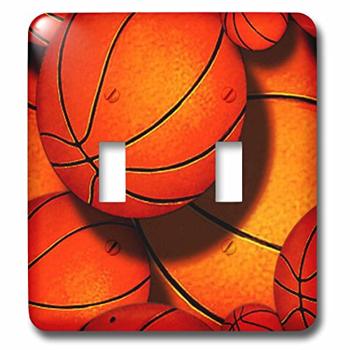 3dRose lsp_63047_2"Basketball Pattern Double Toggle Switch