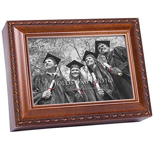 Cottage Garden Graduation Woodgrain Rope Trim Jewelry Music Box Plays Wonderful World Cottage Garden Graduation Woodgrain Rope Trim Jewelry Music Box Plays Wonderful World