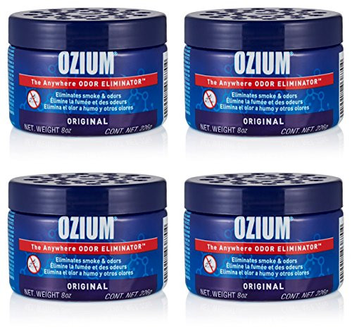 Ozium Smoke & Odor Eliminator 8oz (226g) Gel for Home, Office and Car Air Freshener, Original Scent (4 Pack)