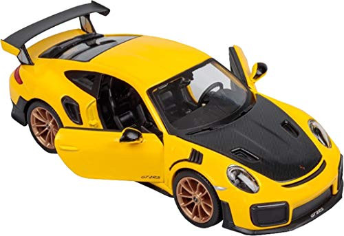Maisto Porsche 911 GT2 RS Yellow with Carbon Hood 1/24 Diecast Model Car 31523