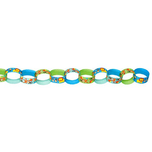 One Wild Boy Printed Paper Chain Link Garland, Birthday, 12 Ct