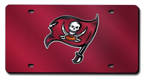 NFL Tampa Bay Buccaneers Laser Inlaid Metal License Plate Tag NFL Tampa Bay Buccaneers Laser Inlaid Metal License Plate Tag