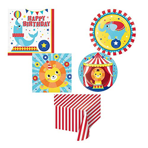 Creative Converting Circus Party Happy Birthday Bundle, 16 Guests