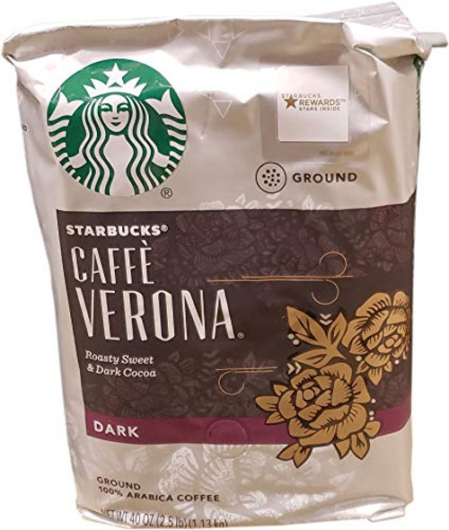 Starbucks Caffe Verona Dark Roast Ground Coffee, Roasty Sweet & Dark Cocoa, 40 Ounce Starbucks Caffe Verona Dark Roast Ground Coffee, Roasty Sweet & Dark Cocoa, 40 Ounce