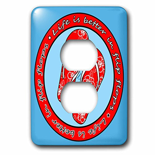 3dRose lsp_77541_6 Life is Better in Flip Flops Plug Outlet Cover, Multicolored