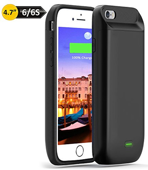 iPhone 6/6S Battery Case, Vproof [5000mAh] Rechargeable Charger Case External Battery Pack Portable Power Bank Protective Charging Case Cover for Apple iPhone 6S, 6 (4.7 Inch) (Black)