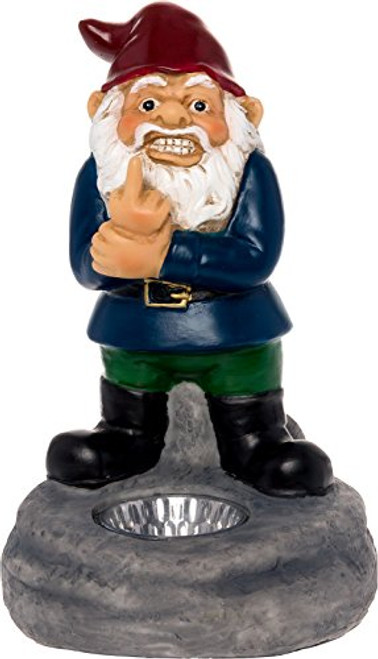 Solar Powered Middle Finger Lawn Gnome - Light Up Home Garden Statue by GreenLighting Solar Powered Middle Finger Lawn Gnome - Light Up Home Garden Statue by GreenLighting