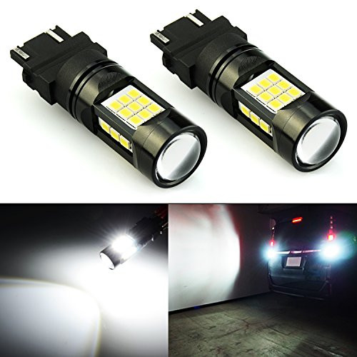 JDM ASTAR 2600 Lumens Extremely Bright PX Chips 3056 3156 3057 3157 4057 4157 LED Bulbs with Projector, Xenon White