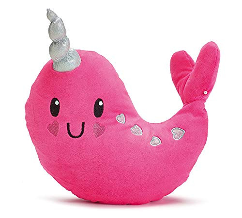 Burton and Burton Pink Narwhal Plush with Hearts, 8" H