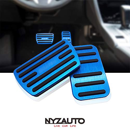 NYZAUTO Anti-Slip Performance Foot Pedal Pads for Honda 10th Civic,Auto No Drilling Aluminum Brake and Accelerator Pedal Covers Blue