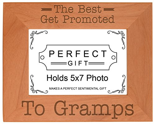 ThisWear Gift Grandpa Best Get Promoted to Gramps Natural Wood Engraved 5x7 Landscape Picture Frame Wood