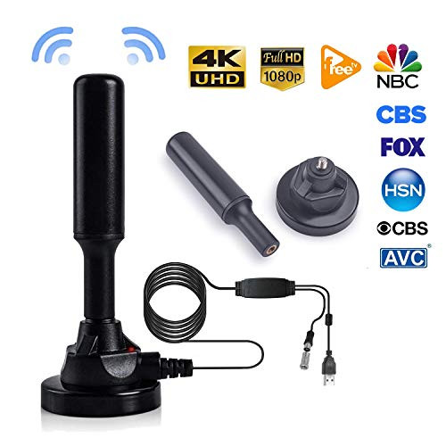 TV Antenna Indoor HD Digital Television Antenna 80-120 Miles Long Range Reception with Amplifier Signal Booster for 4K HD 1080P VHF UHF Local TV Channels Support All Digital Televisions