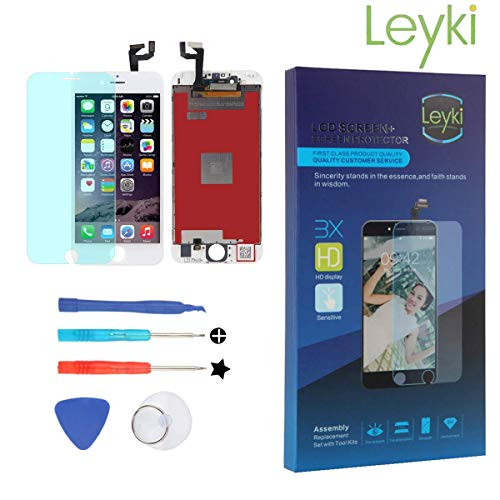 LEYKI LCD Touch Screen Replacement Digitizer for iPhone 6S 4.7'' Screen Assembly Full Set Repair Tool Kit (black)