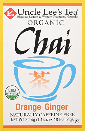 Uncle Lee's Tea Organic Orange Ginger Chai, 18-Count Box (Pack of 4)
