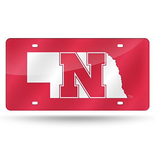 NCAA Nebraska Cornhuskers Laser Inlaid Metal License Plate Tag NCAA Nebraska Cornhuskers Laser Inlaid Metal License Plate Tag