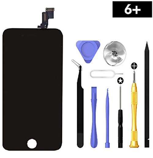 Screen Replacement for iPhone 6 Plus (A1522, A1524, A1593) Black LCD Display 5.5" with Complete Replacement Toolkit by Loctus