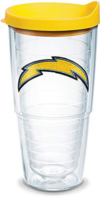 Tervis 1039116 NFL Los Angeles Chargers Primary Logo Tumbler with Emblem and Yellow Lid 24oz, Clear Tervis 1039116 NFL Los Angeles Chargers Primary Logo Tumbler with Emblem and Yellow Lid 24oz, Clear