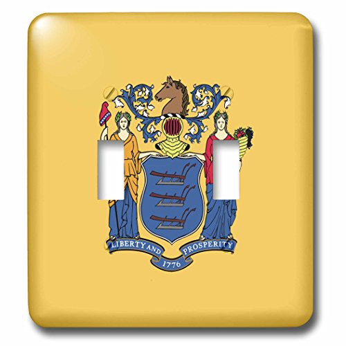 3dRose LSP_57032_2 State Flag of New Jersey (PD-US) Double Toggle Switch