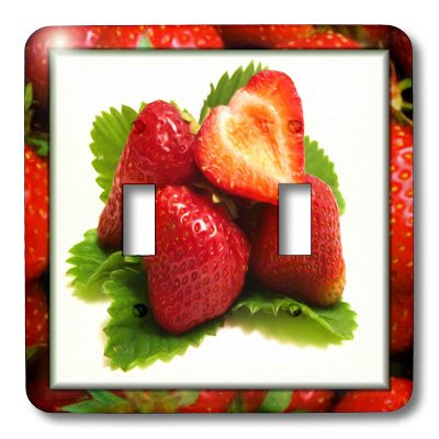 3dRose lsp_48106_2" Painted Strawberries-Double" Toggle Switch