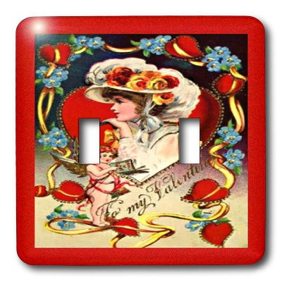 3dRose lsp_8087_2 Vintage Valentine Day Lady Double Toggle Switch