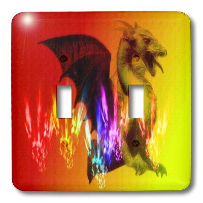 3dRose lsp_12603_2 Dragon L Double Toggle Switch