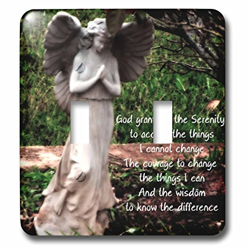 3dRose lsp_63370_2 An Angel and the Serenity Prayer together Double Toggle Switch