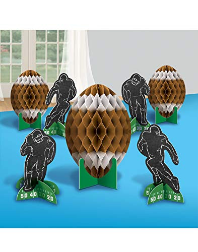 Amscan 280109 Football Honeycomb Centerpiece Kit, Multisize, Multicolor