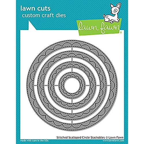 Lawn Cuts Custom Craft Stackables Dies-outside In Stitched Scalloped Circle