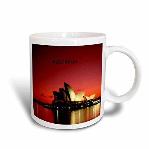 3dRose Night Time Picture of Sydney Opera House Australia Ceramic Mug, 11-Ounce