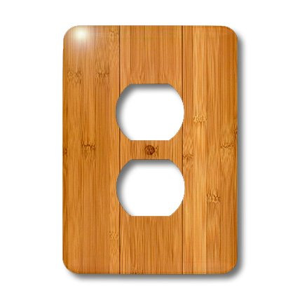 3dRose LLC lsp_128660_6 Photo of Natural Bamboo 2 Plug Outlet Cover