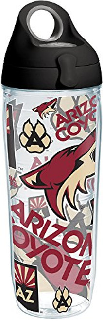 Tervis 1266019 NHL Arizona Coyotes All Over Tumbler with Wrap and Black with Gray Lid 24oz Water Bottle, Clear Tervis 1266019 NHL Arizona Coyotes All Over Tumbler with Wrap and Black with Gray Lid 24oz Water Bottle, Clear