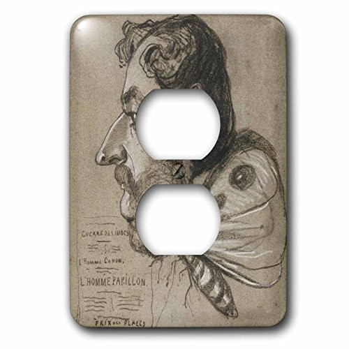 3dRose lsp_110162_6 Butterfly Man Vintage Monet Art 2 Plug Outlet Cover Multicolor