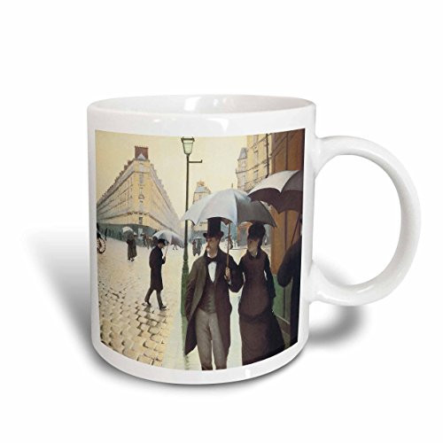 3dRose mug_127309_1 Paris, The Place De Leurope on a Rainy Day by Gustave Caillebotte Ceramic Mug, 11-Ounce