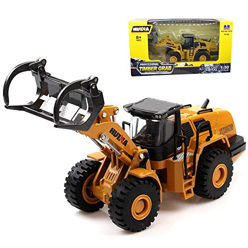 Ailejia 1/50 Scale Diecast Articulated Dump Truck Alloy Models Construction Vehicle s Model Engineering Car Toy boy Gift (Wood Grab)