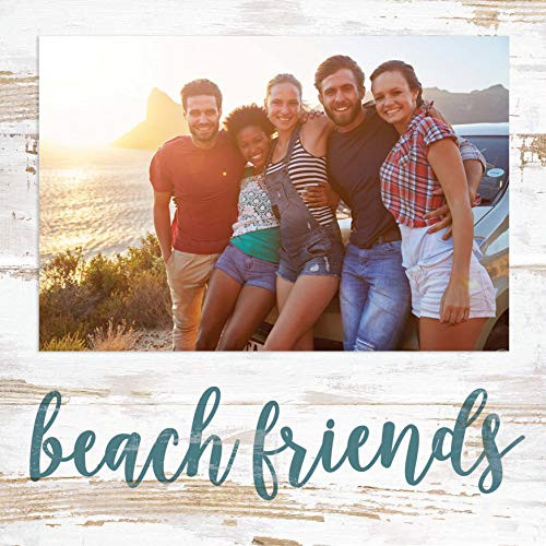 P. Graham Dunn Beach Friends Coastal Nautical Blue 7 x 7 Pine Wood Tabletop Photo Frame