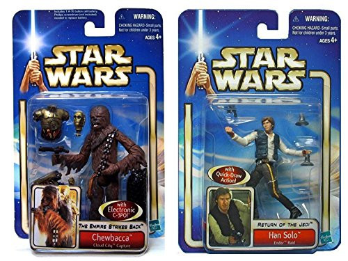 Army Builder HAN Solo & Chewbacca  Never Tell Me The Odds  2002 Star Wars Action Figure 2 Figure Set