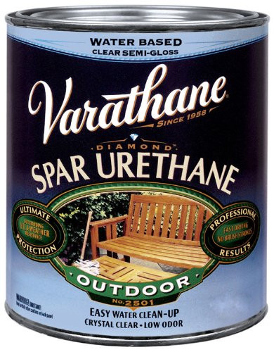 Rust-Oleum Varathane 250251 1-Pint Classic Clear Water Based Outdoor Spar Urethane, Satin Finish