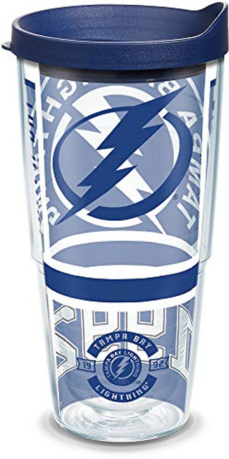 Tervis 1303618 NHL Tampa Bay Lightning Top Shelf Insulated Tumbler with Wrap and Navy Lid, 24oz, Clear Tervis 1303618 NHL Tampa Bay Lightning Top Shelf Insulated Tumbler with Wrap and Navy Lid, 24oz, Clear