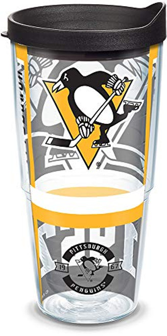 Tervis 1303466 NHL Pittsburgh Penguins Top Shelf Insulated Tumbler with Wrap and Black Lid, 24oz, Clear Tervis 1303466 NHL Pittsburgh Penguins Top Shelf Insulated Tumbler with Wrap and Black Lid, 24oz, Clear