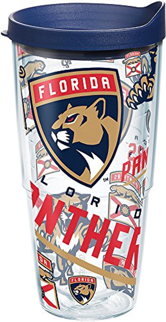 Tervis 1276823 NHL Florida Panthers All Over Tumbler with Wrap and Navy Lid 24oz, Clear Tervis 1276823 NHL Florida Panthers All Over Tumbler with Wrap and Navy Lid 24oz, Clear