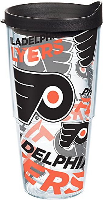 Tervis 1285372 NHL Philadelphia Flyers All Over Insulated Tumbler with Wrap and Black Lid 24oz Clear Tervis 1285372 NHL Philadelphia Flyers All Over Insulated Tumbler with Wrap and Black Lid 24oz Clear