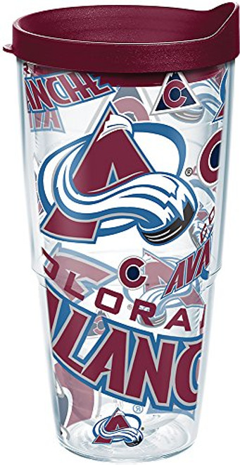 Tervis 1272260 NHL Colorado Avalanche All Over Tumbler with Wrap and Maroon Lid 24oz, Clear Tervis 1272260 NHL Colorado Avalanche All Over Tumbler with Wrap and Maroon Lid 24oz, Clear