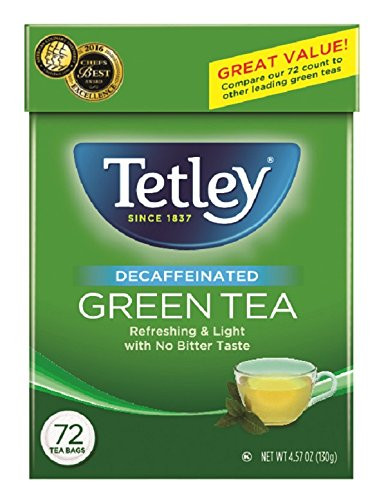 Tetley Green Tea, Decaffeinated, 72 Tea Bags (Pack of 6)