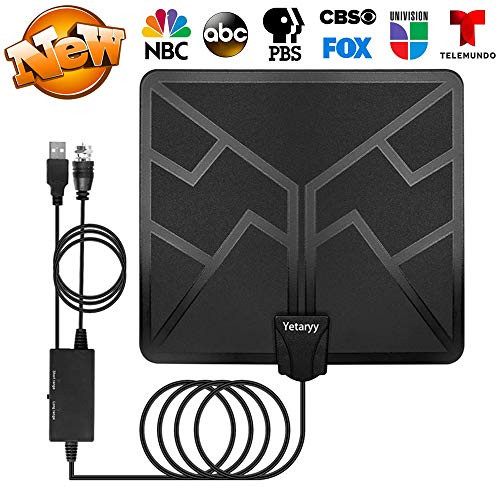 TV Antenna 120 Miles HDTV Antenna - 2019 Upgraded Digital Indoor HD Antenna High Definition TV Antenna with Amplifier Signal Booster Coaxial Cable 4K 1080P VHF UHF Free Local Channels